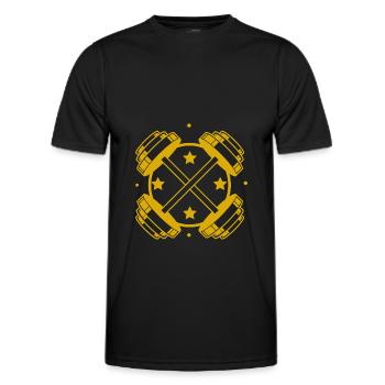 Bodybuilding - Weightlifting - Fitness - Workout - Men's Functional T-Shirt - black - Front - AI Model Male 178 dark (178cm)