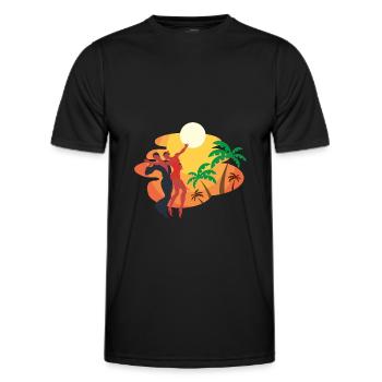 Salsa Dancing Dancing Couple Anniversaire Tropical - T-shirt sport Homme - noir - Devant - AI Model Male 178 dark (178cm)