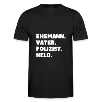 Ehemann Vater Polizist Held - Männer Funktions-T-Shirt - Schwarz - Vorne - AI Model Male 178 dark (178cm)