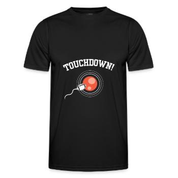 Touchdown Funny Football Expectant Father Gift - Men's Functional T-Shirt - black - Front - AI Model Male 178 dark (178cm)