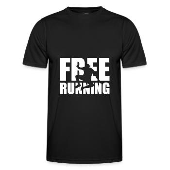 Parkour Shirt Free Running ausgeschnitten weiss - T-shirt sport Homme - noir - Devant - AI Model Male 178 dark (178cm)