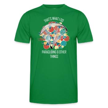 Paragliding Gleitschirm Paragleiter Paraglider - Men's Functional T-Shirt - kelly green - Front - AI Model Male 178 dark (178cm)