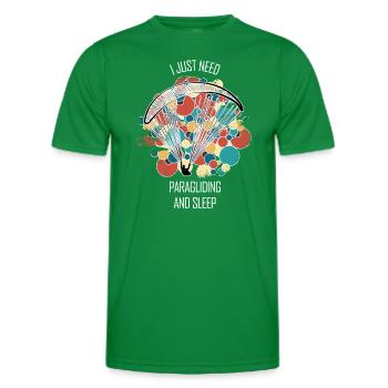 Paragliding Gleitschirm Paragleiter Paraglider - Men's Functional T-Shirt - kelly green - Front - AI Model Male 178 dark (178cm)