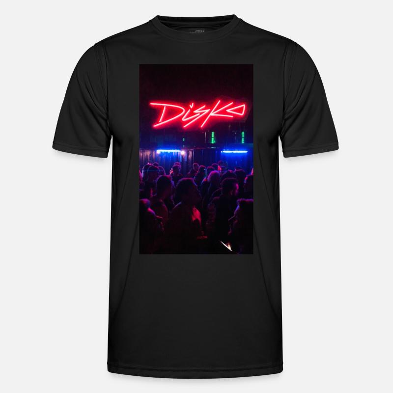 DISKO - schöne Retro-Themendisco Neon in der Disco Männer Funktions-T-Shirt