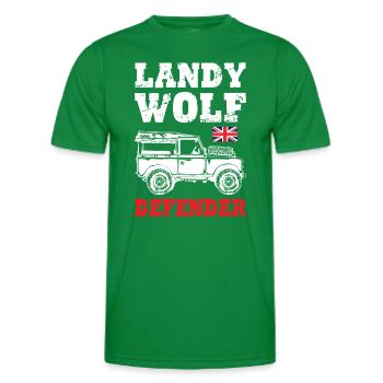 Landy Wolf Defender - Männer Funktions-T-Shirt - Kelly Green - Vorne - AI Model Male 178 dark (178cm)