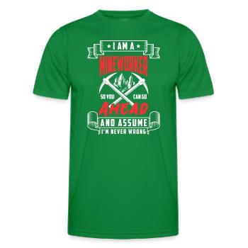 Fosse de houe de pelle minière - T-shirt sport Homme - vert - Devant - AI Model Male 178 dark (178cm)