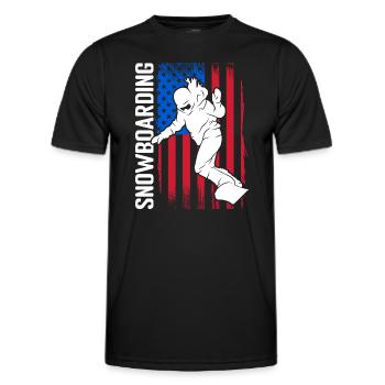 Snowboarder Snow Ski Holiday Pistensau - Men's Functional T-Shirt - black - Front - AI Model Male 178 dark (178cm)