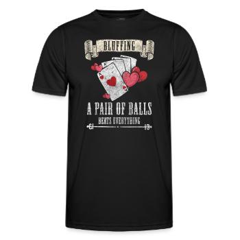 Kartenspiel Karte Blackjack All In - Männer Funktions-T-Shirt - Schwarz - Vorne - AI Model Male 178 dark (178cm)