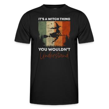 Hexe Hexenbesen Magie Mystisch - Männer Funktions-T-Shirt - Schwarz - Vorne - AI Model Male 178 dark (178cm)