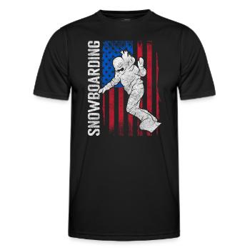 Snowboarder Board Wintersport Winterurlaub - Männer Funktions-T-Shirt - Schwarz - Vorne - AI Model Male 178 dark (178cm)