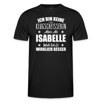 Name Isabelle Vorname Klugscheisserin Namenstag - Männer Funktions-T-Shirt - Schwarz - Vorne - AI Model Male 178 dark (178cm)