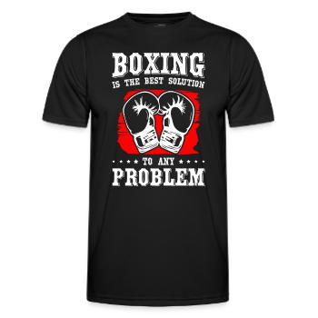 Boxing Is The Best Solution To Any Problem - Men's Functional T-Shirt - black - Front - AI Model Male 178 dark (178cm)