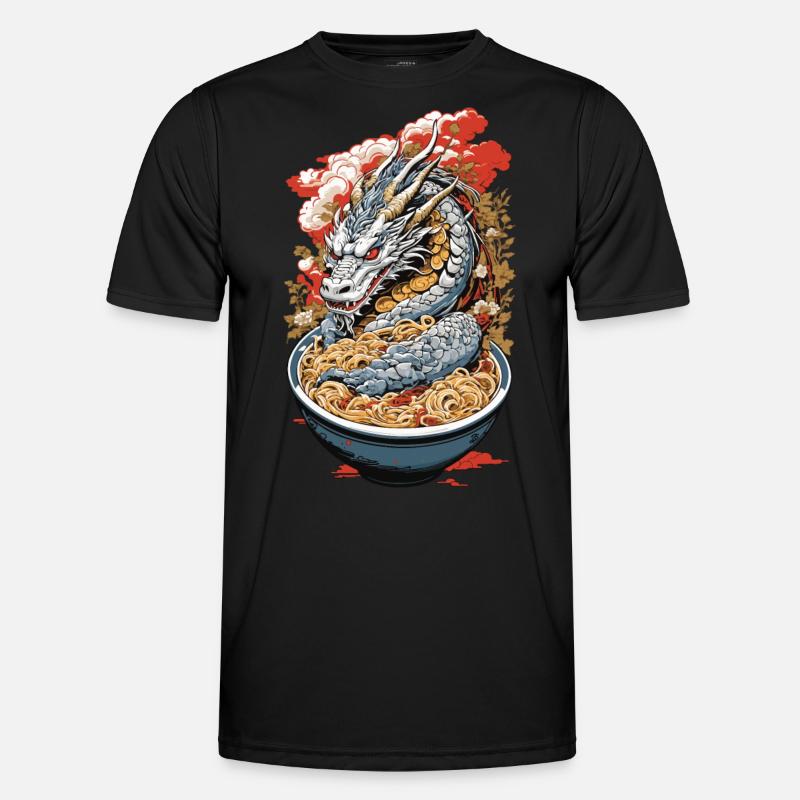 Ukiyo-E Retro Ramen Drache Tokyo Design Männer Funktions-T-Shirt