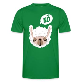 Nö, ich muss garnix - Lama - Spruch - Männer Funktions-T-Shirt - Kelly Green - Vorne - AI Model Male 178 dark (178cm)