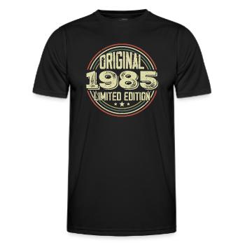 1985 Birthday Parties, ein legendärer Jahrgang - Männer Funktions-T-Shirt - Schwarz - Vorne - AI Model Male 178 dark (178cm)
