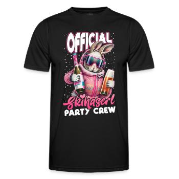 Skifahren Official Skihaserl Party Crew Apres Ski - Männer Funktions-T-Shirt - Schwarz - Vorne - AI Model Male 178 dark (178cm)