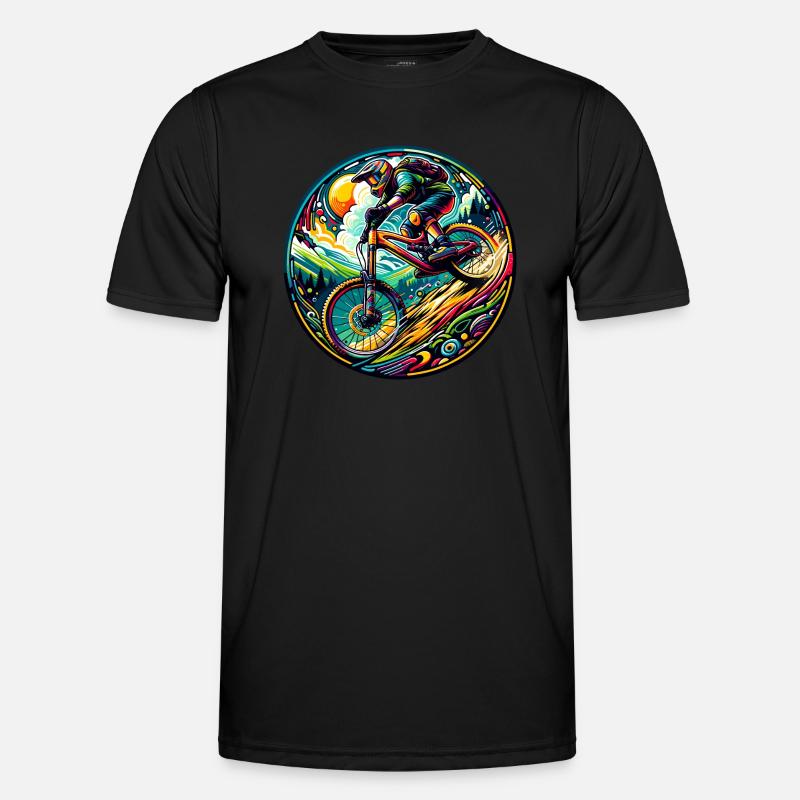 Psychedelic Spin MTB - Men's Functional T-Shirt - black