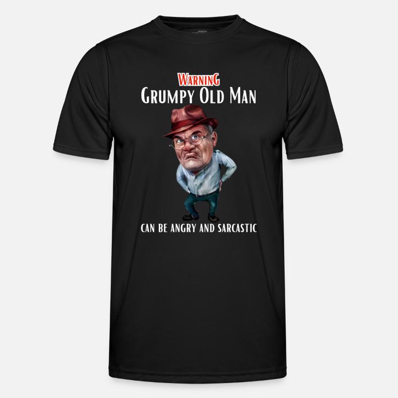Warning Grumpy Old Man - Men's Functional T-Shirt - black