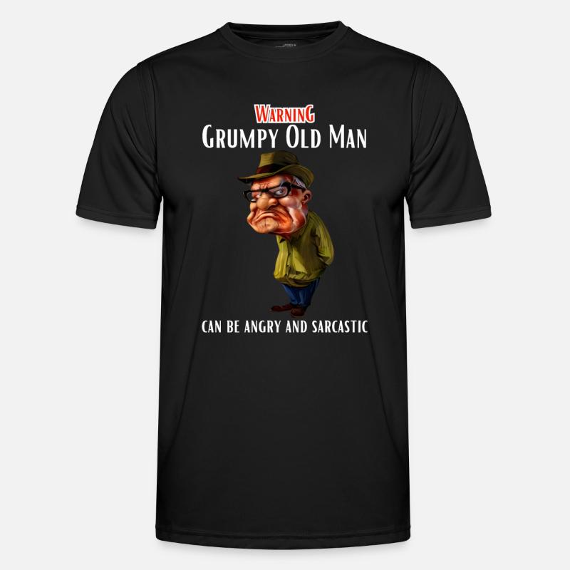 Warning Grumpy Old Man - Men's Functional T-Shirt - black