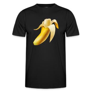 Very tasty bitten banana - Men's Functional T-Shirt - black - Front - AI Model Male 178 dark (178cm)