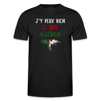 J'y peux rien Je suis Algérien - T-shirt sport Homme - noir - Devant - AI Model Male 178 dark (178cm)