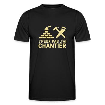 Chantier - T-shirt sport Homme - noir - Devant - AI Model Male 178 dark (178cm)
