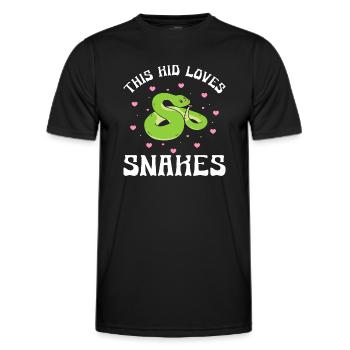This Kid Loves Snakes - Männer Funktions-T-Shirt - Schwarz - Vorne - AI Model Male 178 dark (178cm)