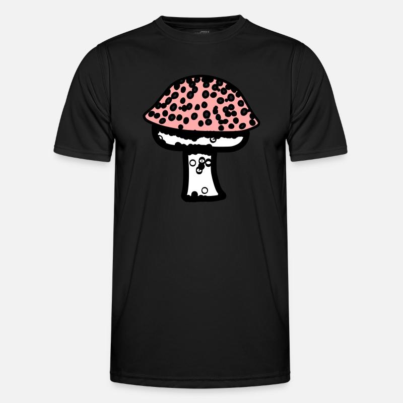Fungus Mushrooms Poisonous Mycology Earthy Vector 1 Men's Functional T-Shirt