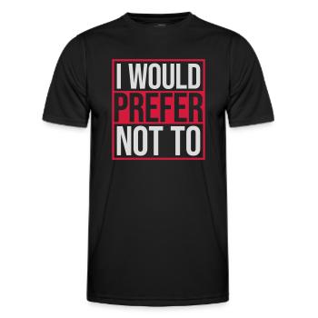 Je préfère ne pas - T-shirt sport Homme - noir - Devant - AI Model Male 178 dark (178cm)