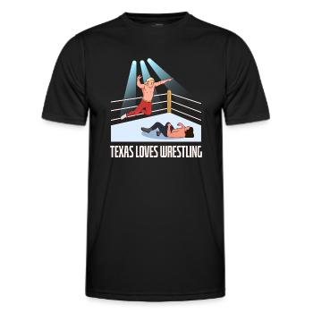 Conception de lutte au Texas pour les fiers fans du Texas - T-shirt sport Homme - noir - Devant - AI Model Male 178 dark (178cm)