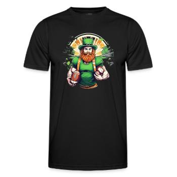 St. Patrick’s Day Shamrock Football américain - T-shirt sport Homme - noir - Devant - AI Model Male 178 dark (178cm)