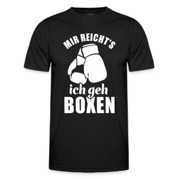 Mir reicht's ich geh Boxen - Boxer Spruch - Männer Funktions-T-Shirt - Schwarz - Vorne - AI Model Male 178 dark (178cm)