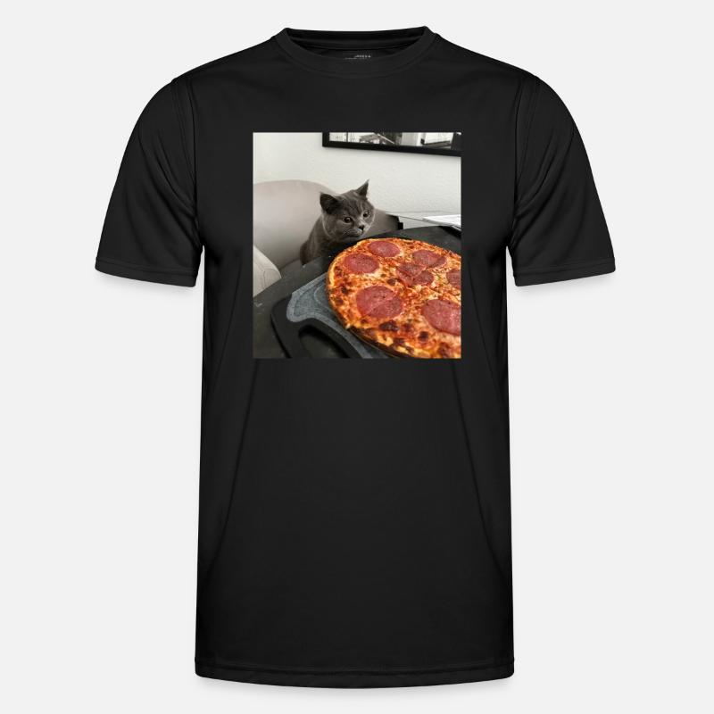 Katzenpizza-Träume Männer Funktions-T-Shirt