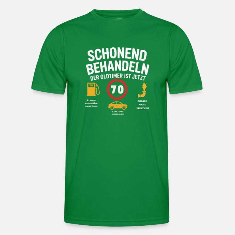 Schonend behandeln Lustiges Oldtimer 70 Geburtstag Männer Funktions-T-Shirt