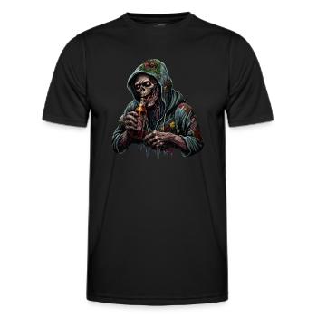 Zombie Halloween Monstre Horreur Bière Boozing - T-shirt sport Homme - noir - Devant - AI Model Male 178 dark (178cm)