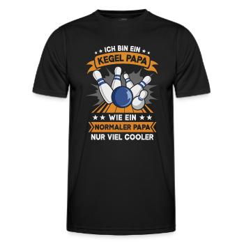 Kegeln Kegler Kegel Papa Kegelbahn Kegeltour - Männer Funktions-T-Shirt - Schwarz - Vorne - AI Model Male 178 dark (178cm)