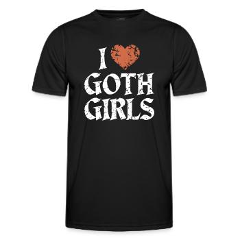 Love Goth Girls! Gothic Aesthetic Goth Mommy - Men's Functional T-Shirt - black - Front - AI Model Male 178 dark (178cm)