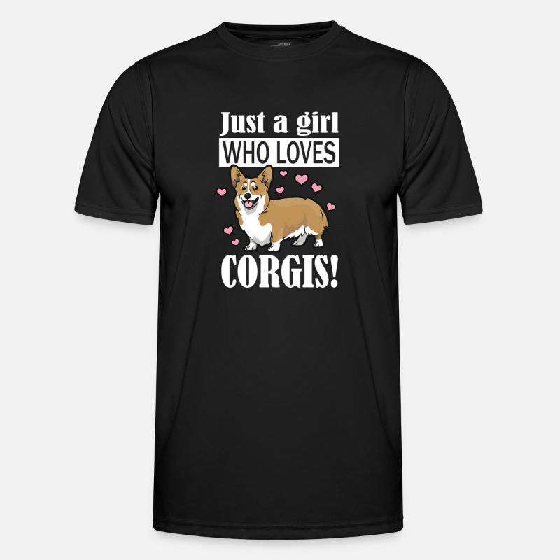 Corgi - Männer Funktions-T-Shirt - Schwarz