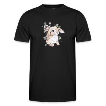 Holland lop - T-shirt sport Homme - noir - Devant - AI Model Male 178 dark (178cm)