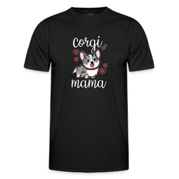 Merle Corgi bleu - T-shirt sport Homme - noir - Devant - AI Model Male 178 dark (178cm)