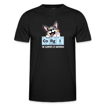 Merle Corgi bleu - T-shirt sport Homme - noir - Devant - AI Model Male 178 dark (178cm)