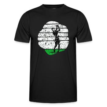 golf golf cart golf golf golfer on golf course - Men's Functional T-Shirt - black - Front - AI Model Male 178 dark (178cm)