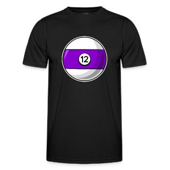 Billardkugel 12 violett Billard zwölf - Männer Funktions-T-Shirt - Schwarz - Vorne - AI Model Male 178 dark (178cm)