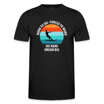 Ski nautique, ski nautique, skieurs nautiques - T-shirt sport Homme - noir - Devant - AI Model Male 178 dark (178cm)