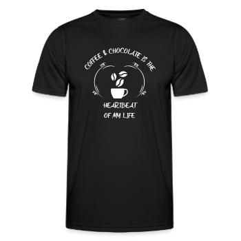 Café, expresso, café et chocolat - T-shirt sport Homme - noir - Devant - AI Model Male 178 dark (178cm)
