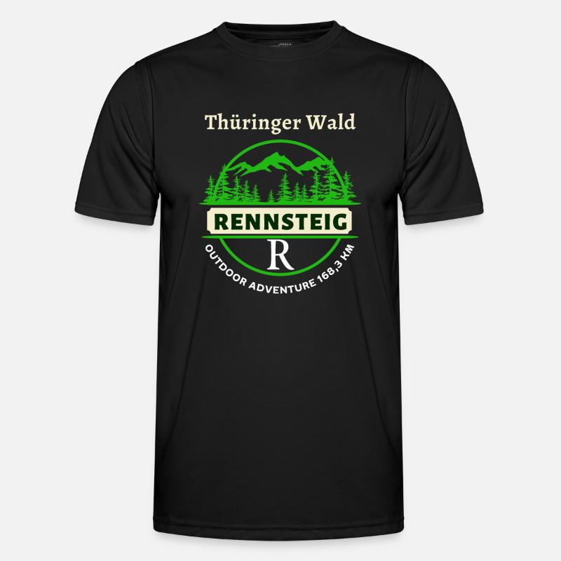 Rennsteig-Thüringer Wald-Thüringen - Männer Funktions-T-Shirt - Schwarz