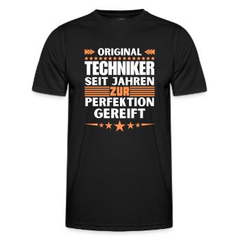 Zur Perfektion gereifter Techniker - Männer Funktions-T-Shirt - Schwarz - Vorne - AI Model Male 178 dark (178cm)