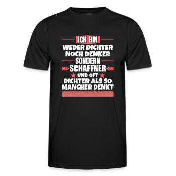 Ni poète ni penseur, mais chef d’orchestre - T-shirt sport Homme - noir - Devant - AI Model Male 178 dark (178cm)