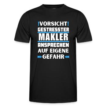 Ne vous approchez pas d’un courtier stressé ! - T-shirt sport Homme - noir - Devant - AI Model Male 178 dark (178cm)