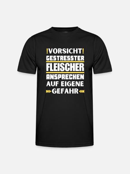 Gestresster Fleischer nicht ansprechen! - Männer Funktions-T-Shirt - Schwarz